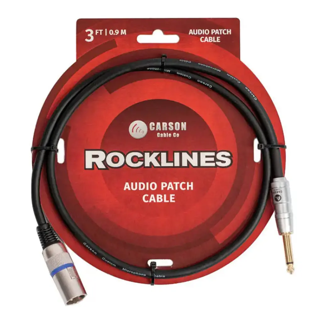 Rockline Audio Patch Cable 3Ft Xlr M To 1/4 M Mono 1