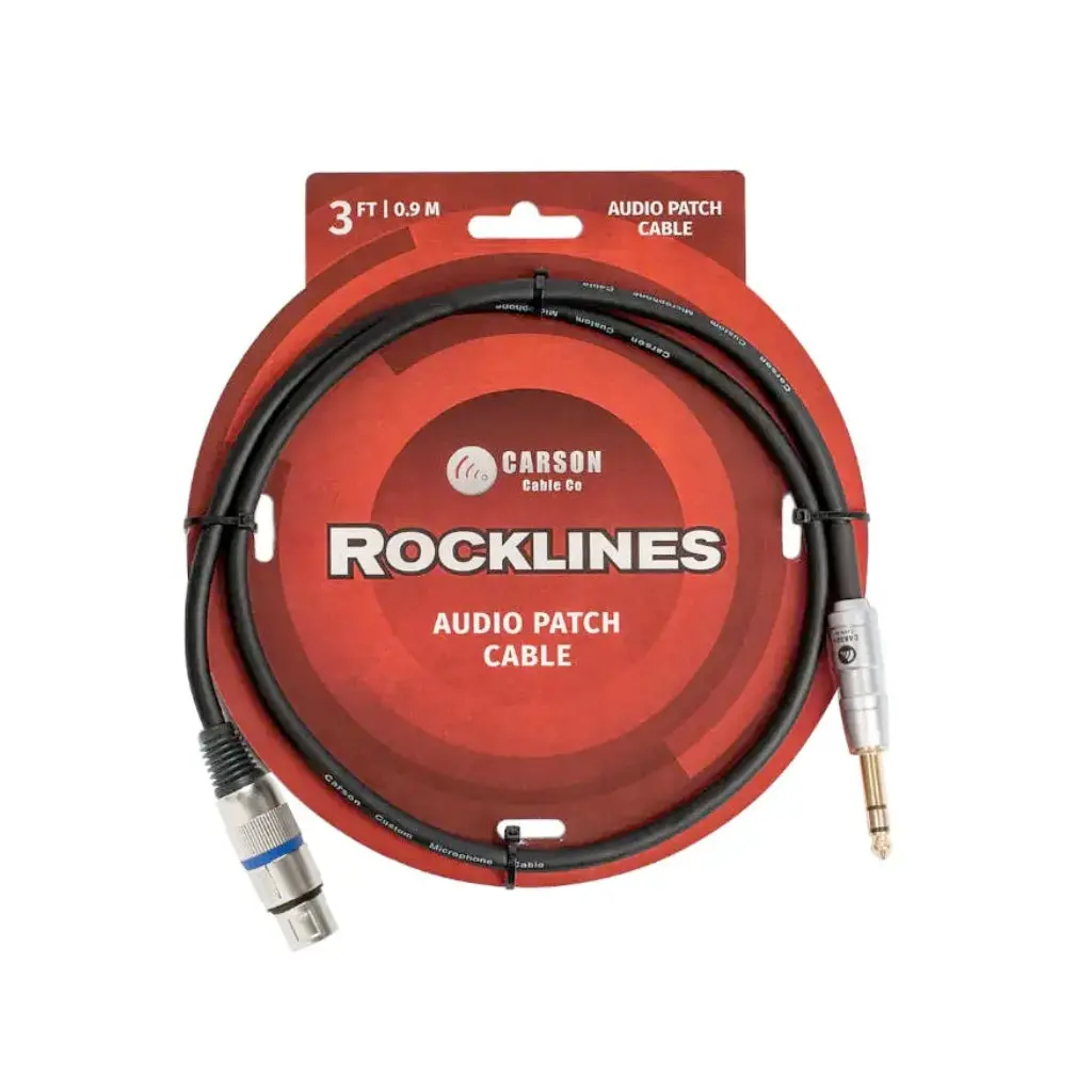 Carson Rocklines Trs To Xlr(F) Balanced Microphone Cable - 3Ft 1