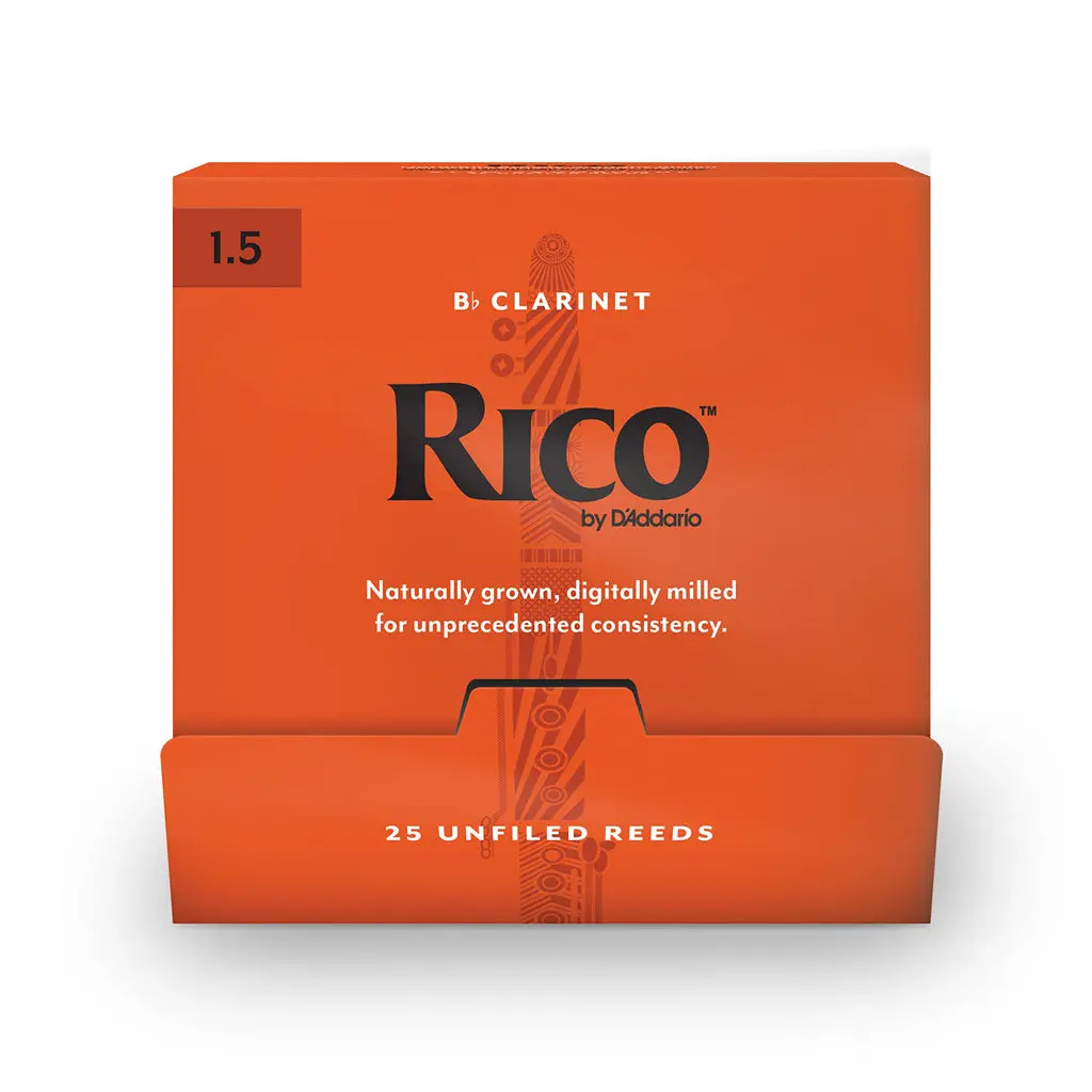 Rico By D'addario Bb Clarinet Reeds, Strength 1.5 - 25 Pack 1