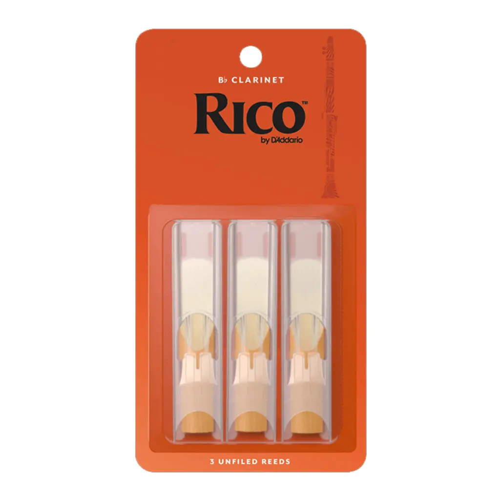 Rico By D'addario Bb Clarinet Reeds, Strength 1.5 - 3 Pack 1