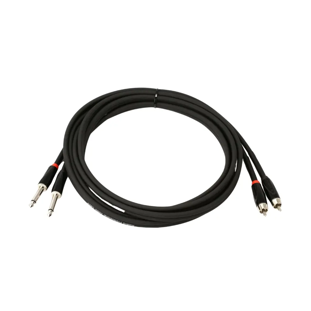 Roland Rcc-10-2R28 2Rca To 2Ts Interconnect Cable 10Ft 1