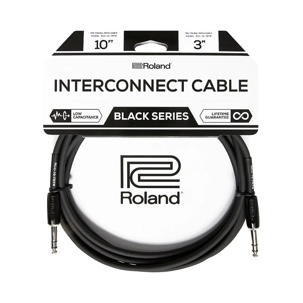 Roland Rcc-10-Trtr 1/4-Inch Trs Black Series Interconnect Cable 10Ft 1