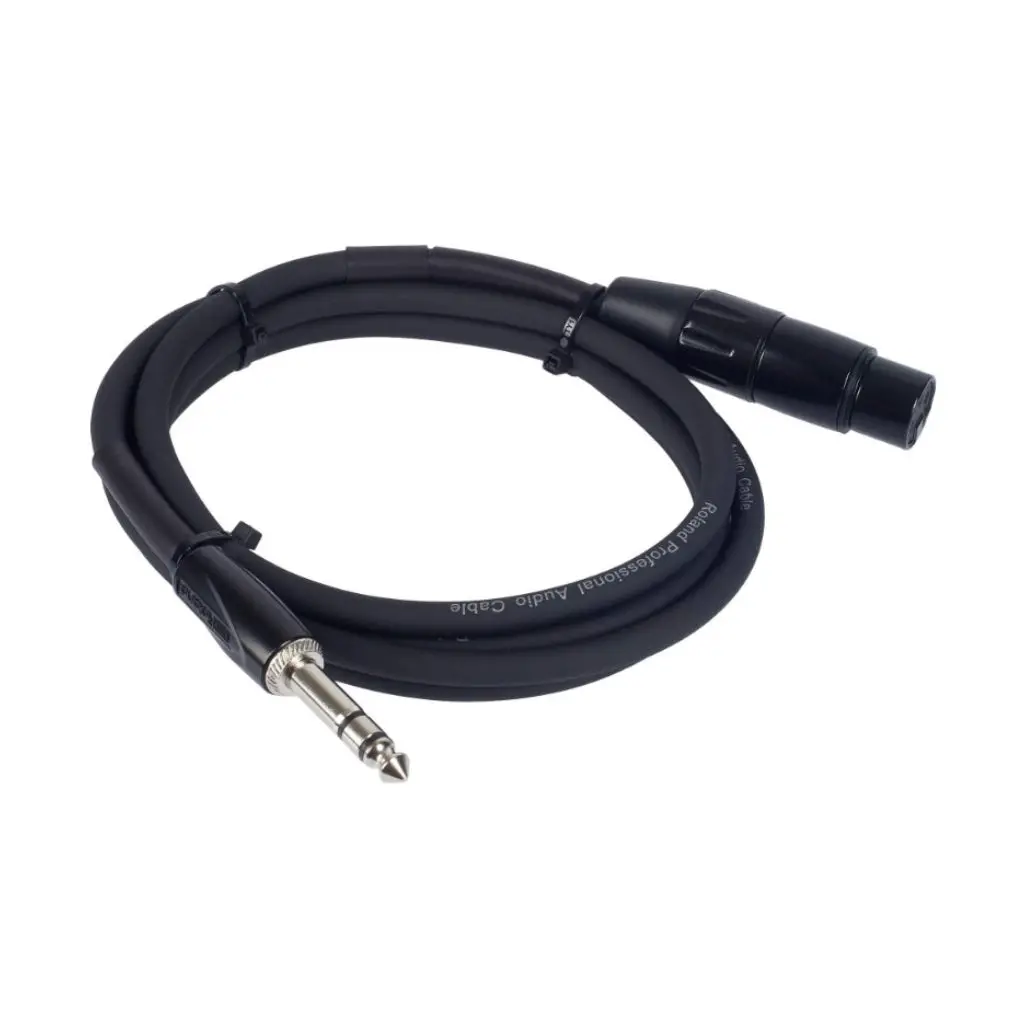 Roland Rcc-15-Trxf 1/4-Inch Trs Male To Xlrf Black Series Interconnect Cable 15Ft 1