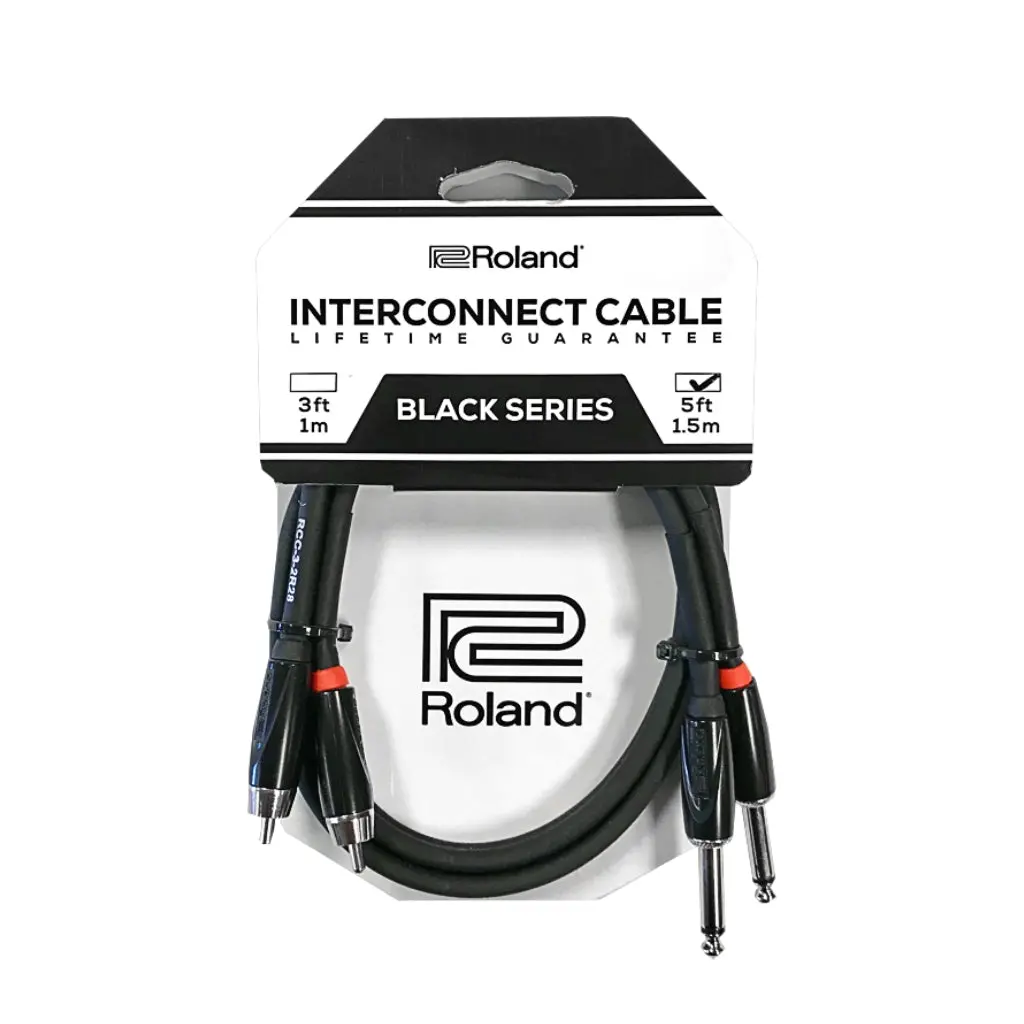 Roland Rcc-5-2R28 2Rca To 2Ts Black Series Interconnect Cable 5Ft 1
