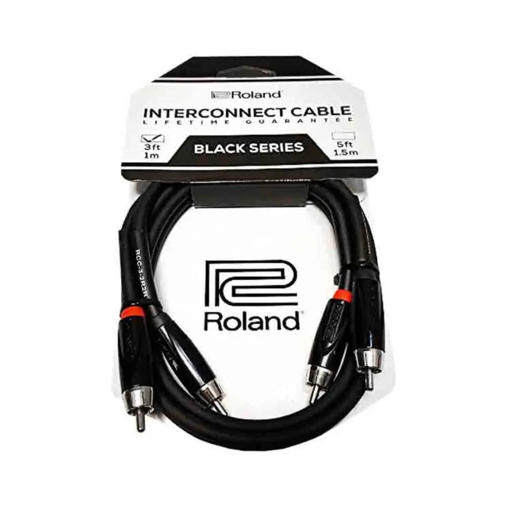Roland Rcc-5-2R2r 2Rca To 2Rca Black Series Interconnect Cable 5Ft 1