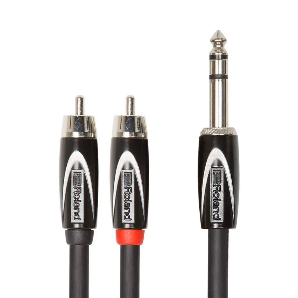 Roland Rcc-5-Tr2rv2 Trs To 2Rca Interconnect Cable 5Ft 1