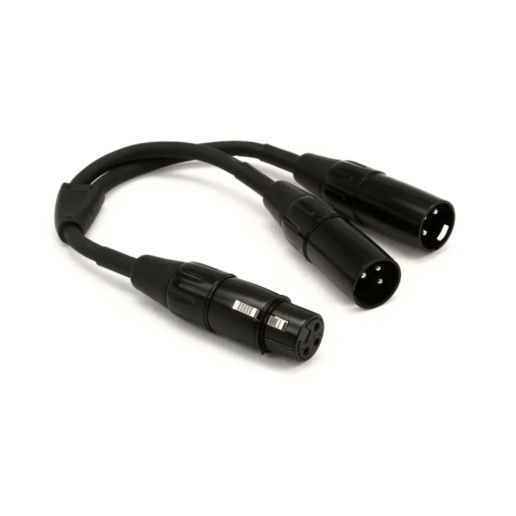 Roland Splitter Xlrf To Dual Xlrm Black Series Interconnect Cable 6In 1