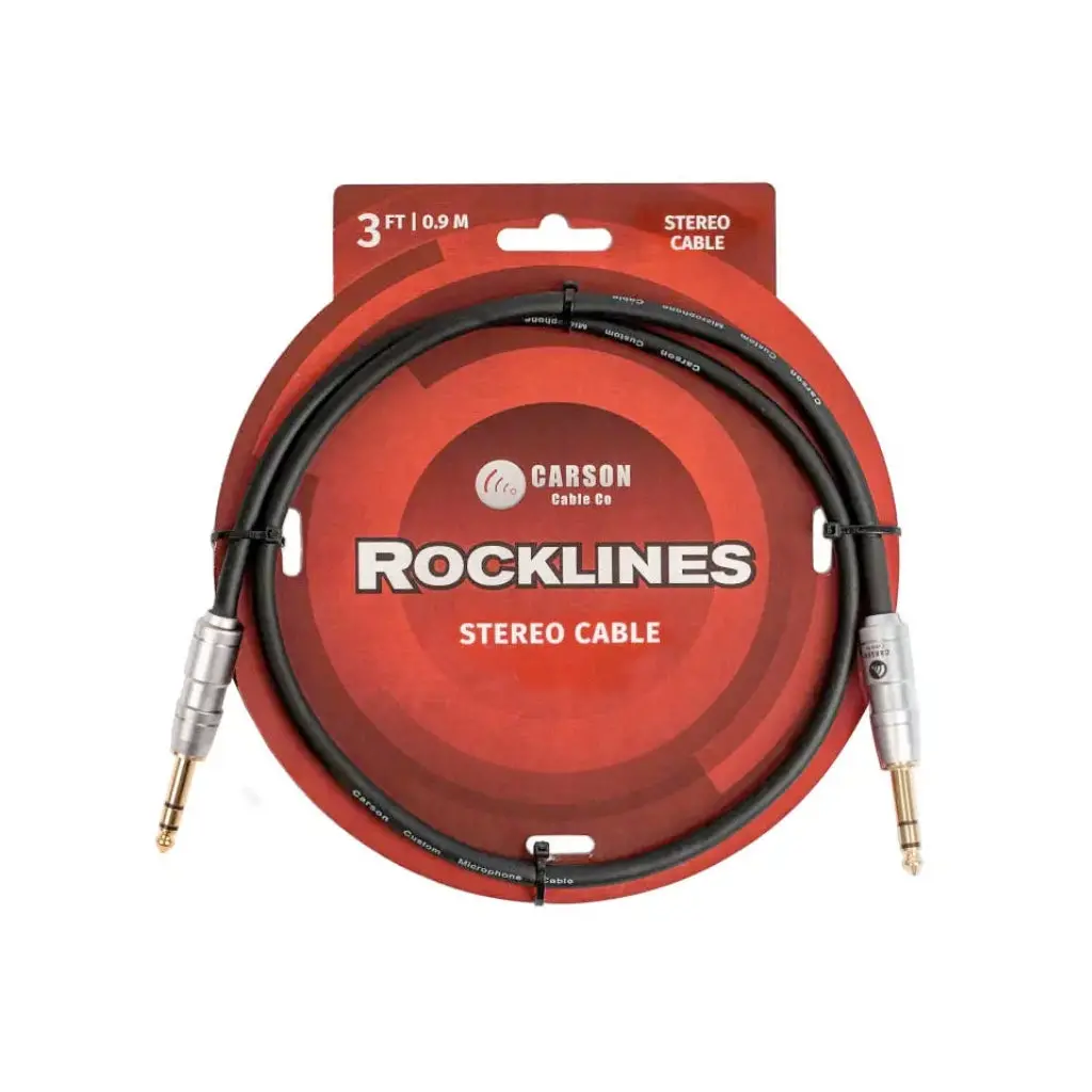 Carson Rocklines Trs To Trs Balanced Audio Cable - 3Ft 1
