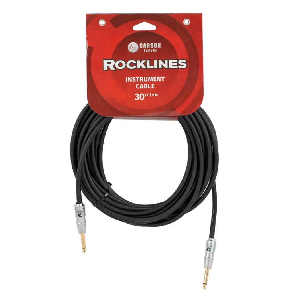 Carson Rocklines 30Ft Noiseless Instrument Cable - Black 1