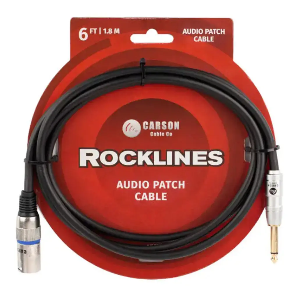 Rockline Audio Patch Cable 6Ft Xlr M To 1/4 M Mono 1