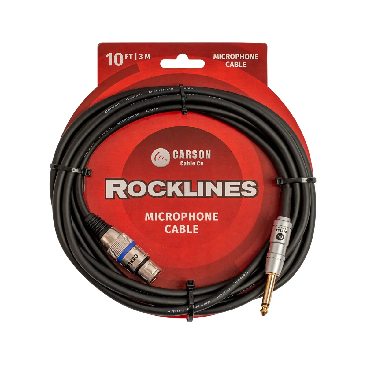 Carson Rocklines 6.3 Mono Jack Plug (M) To Xlr (F) Microphone Cable 10Ft 1