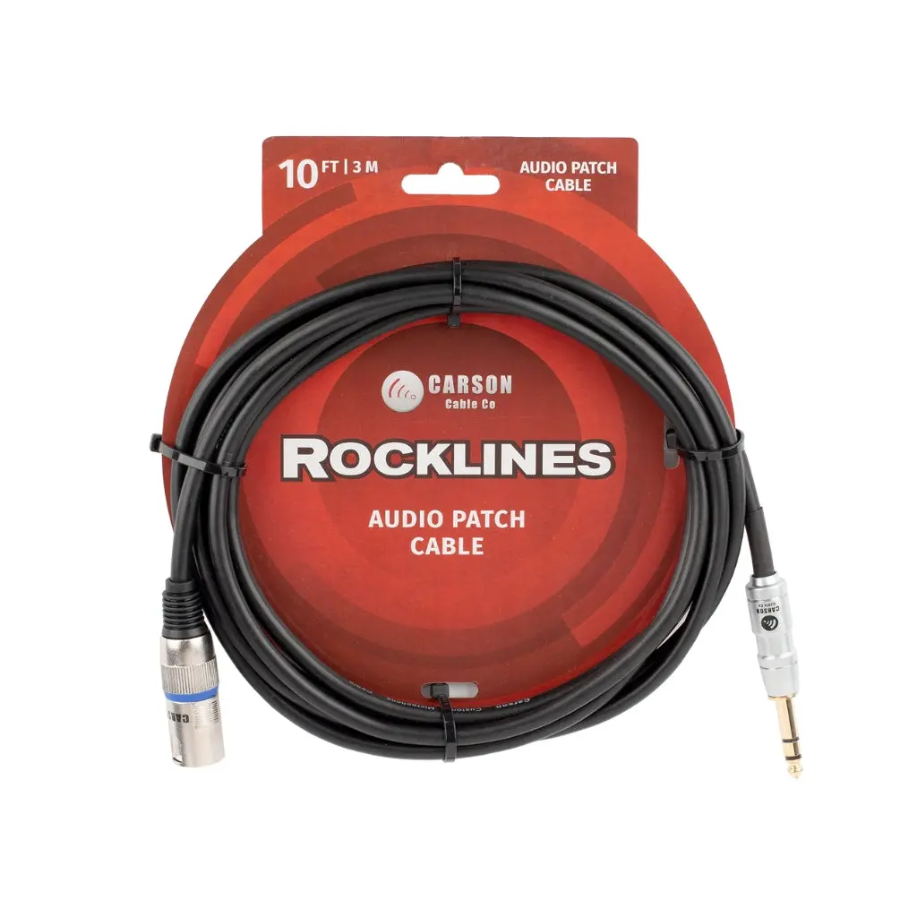 Rocklines 10' Xlr Male To Straight Jack 1