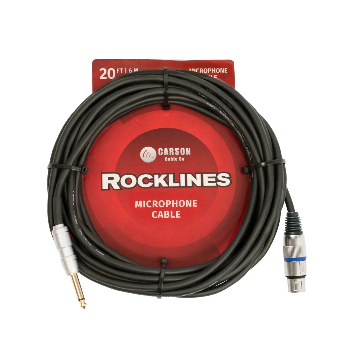 Carson Rocklines Xlr (F) To Ts Microphone Cable 20Ft 1