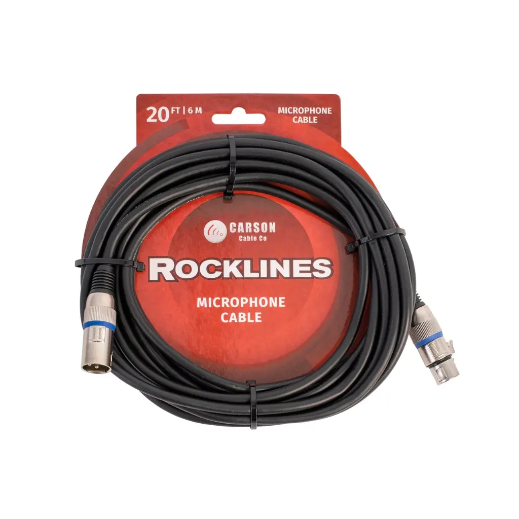 Carson Rocklines 20 Ft Microphone/Audio Cable - Black 1