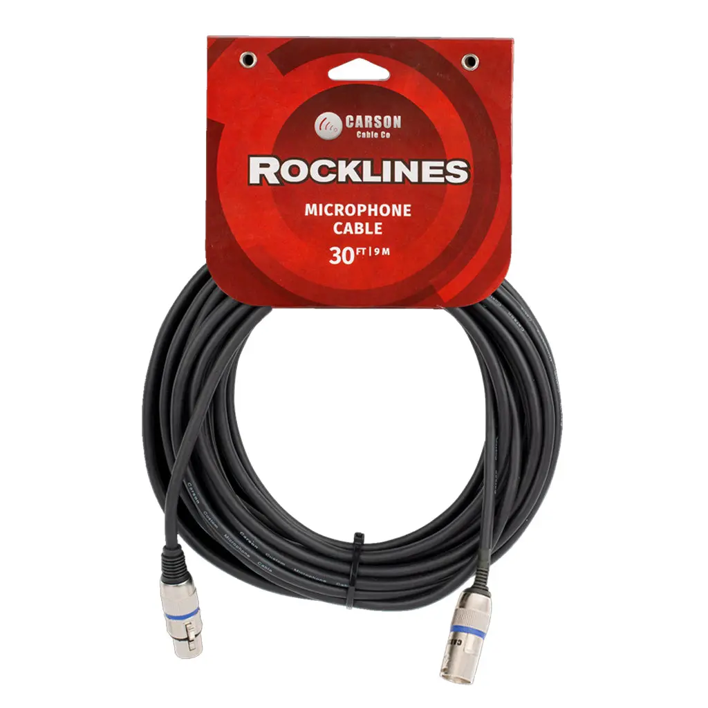 Carson Rocklines 30 Ft Microphone/Audio Cable - Black 1
