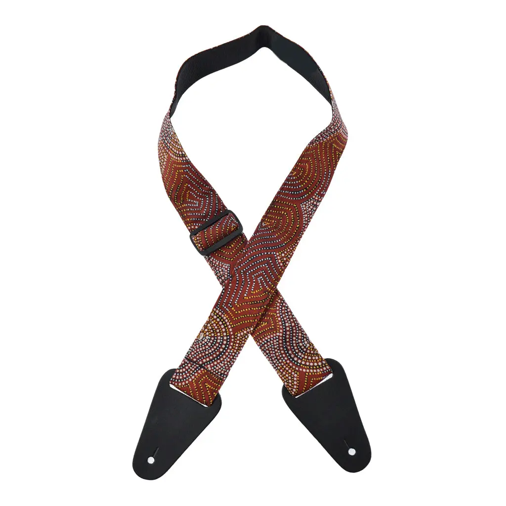 Colonial Leather - Aboriginal Art Rag Strap - Mina Mina Dreaming 1