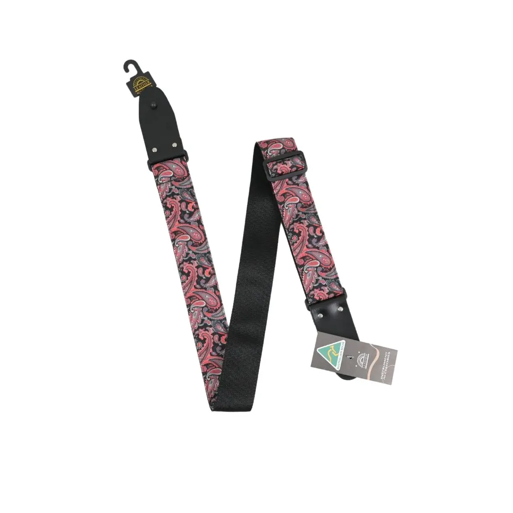 Colonial Leather - Paisley Rag Strap - Red 1