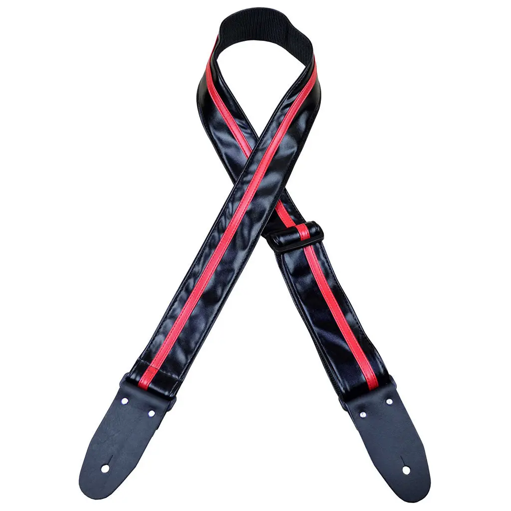 Colonial Leather Rss-Bkre Rag Strap - Black With Red Stripe 1