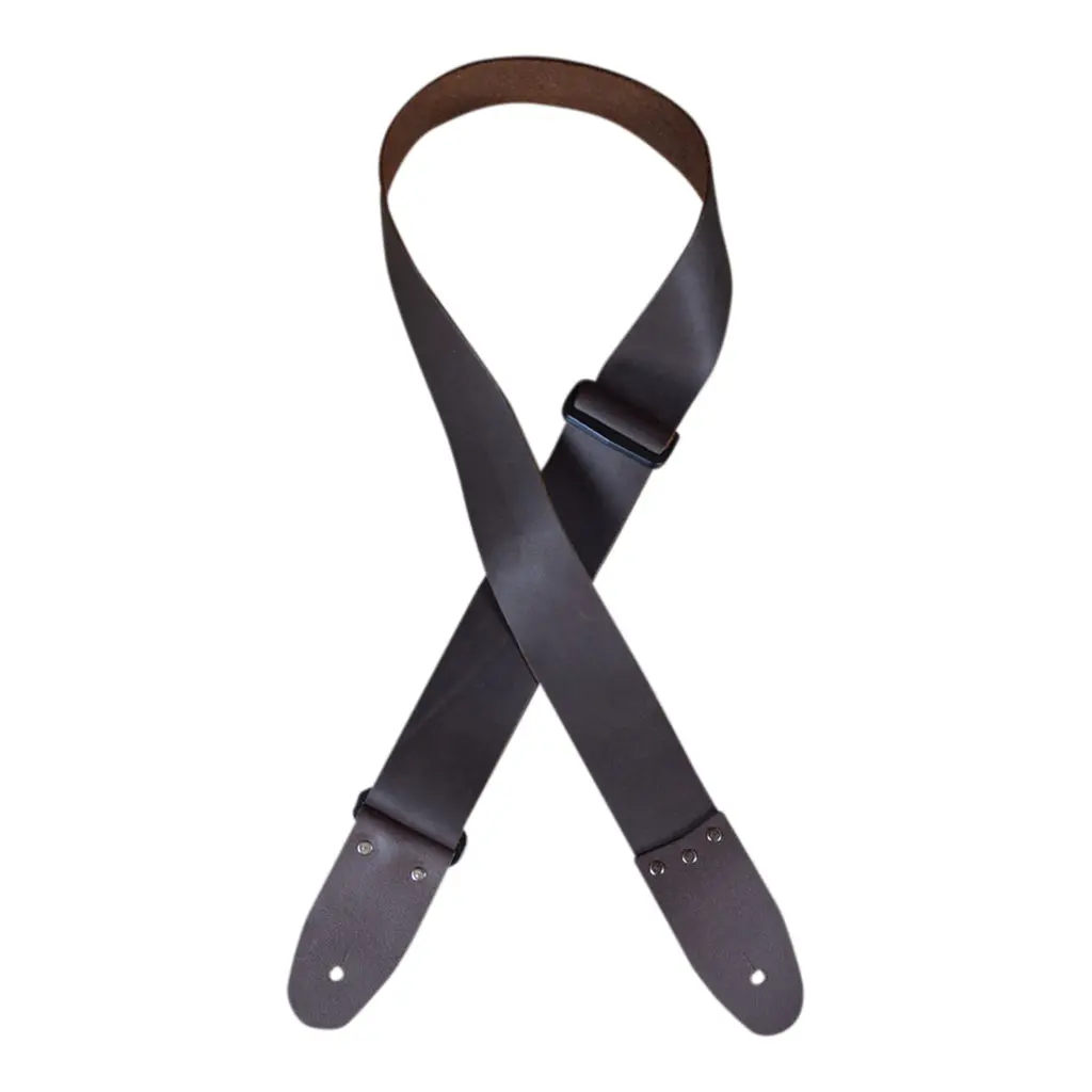 Colonial Leather - 2″ Soft Leather Slide Adjustable Guitar Strap - Brown 1