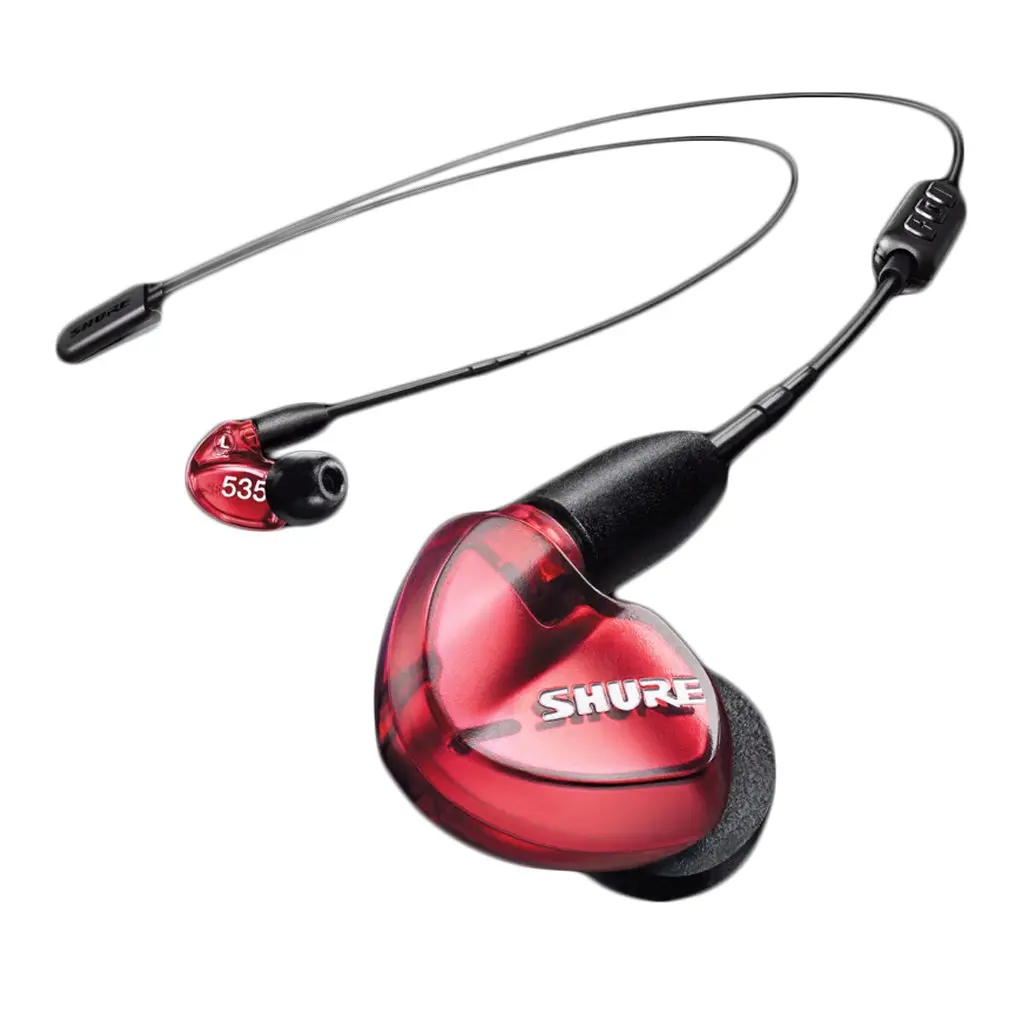 Shure Shr-Se535-Rd Stereo In-Ear Earphones, Sound Isolating, Red 1