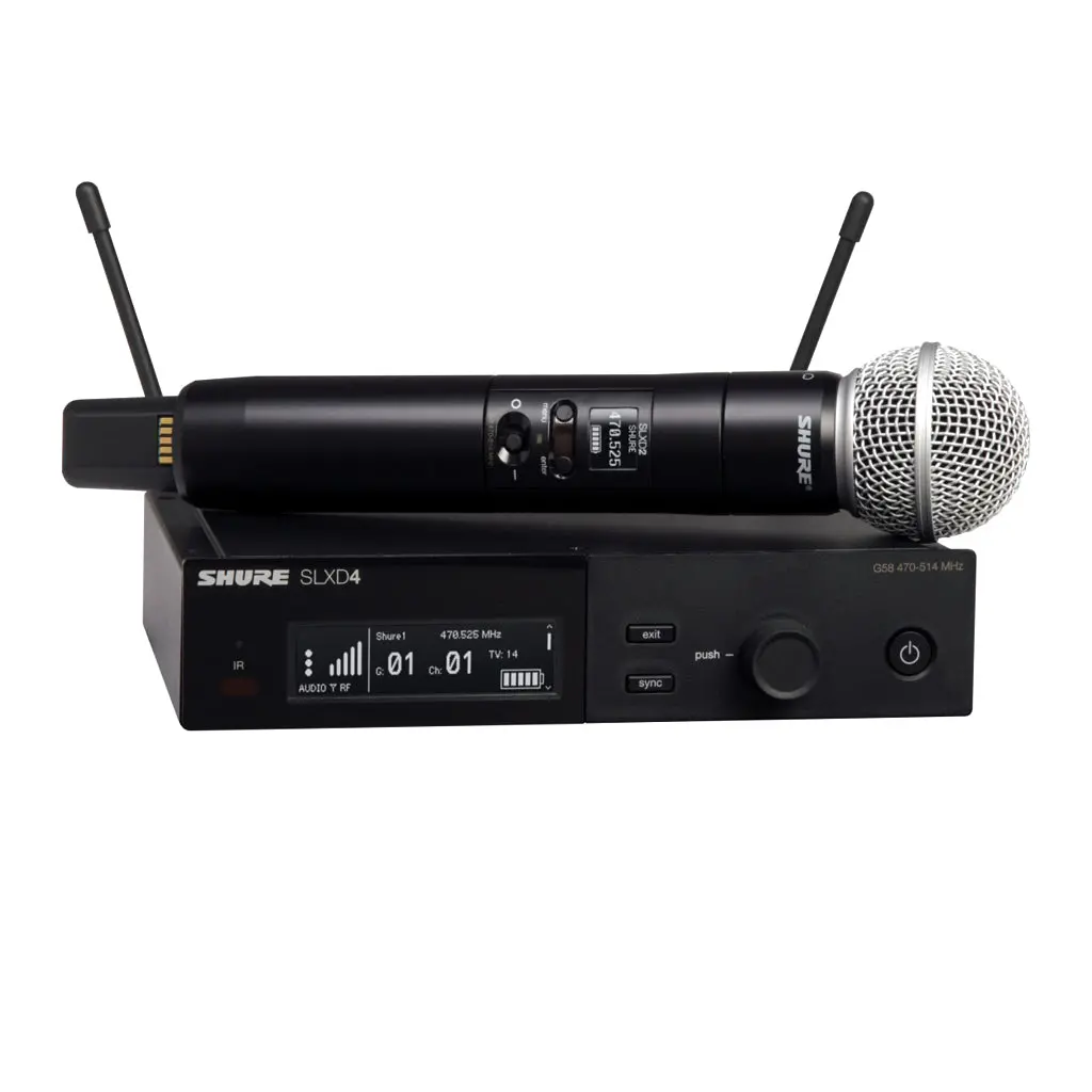 Shure Slx-D System With Slxd2/Beta58 Handheld Transmitter And Slxd4 Digital Wireless Receiver 1