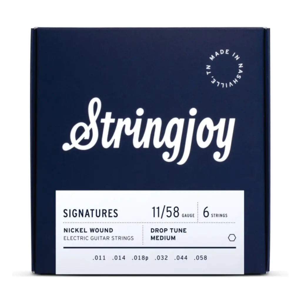 Stringjoy Signatures | Drop Tune Medium Gauge (11-58) Nickel Wound Electric Guitar Strings 1