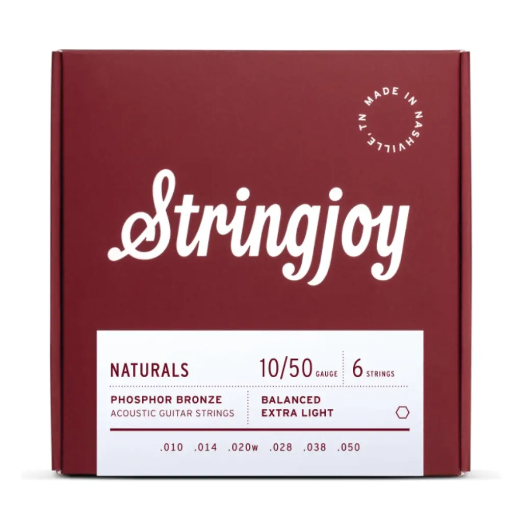 Stringjoy Naturals | Extra Light Gauge (10-50) Phosphor Bronze Acoustic Guitar Strings 1