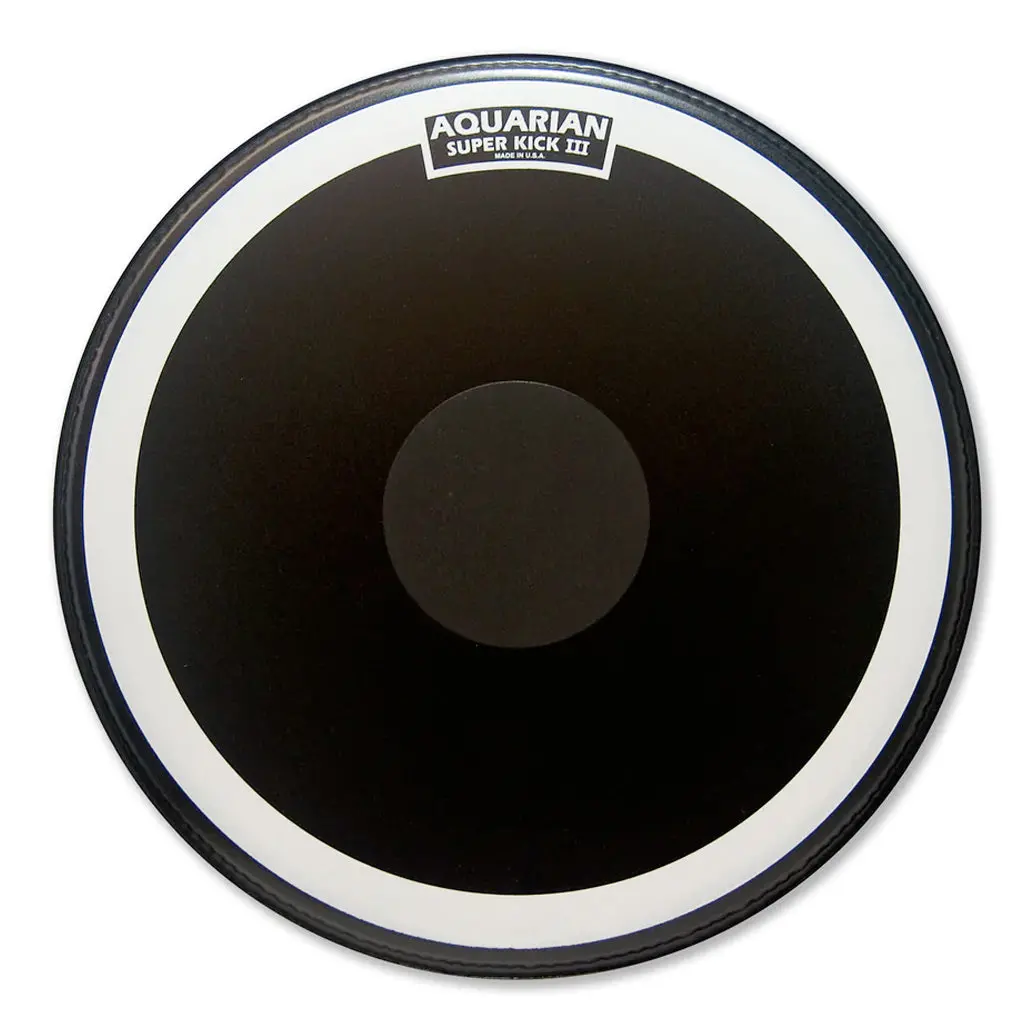 Aquarian Skiii20bk 20" Super-Kick 3 Coated 1Ply W/Power Dot Black 1