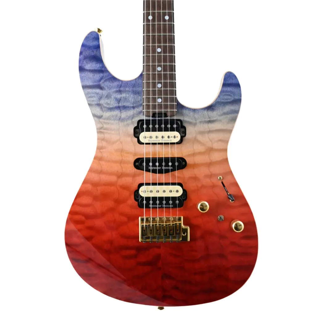 Esp Custom Shop Snapper Ctm Electric Guitar - Blue Red Gradation 1