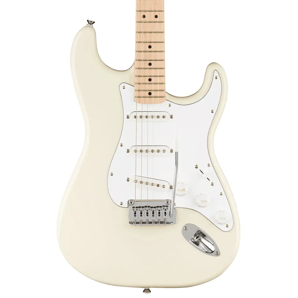Squier -  Affinity Series™ Stratocaster®, Maple Fingerboard, White Pickguard, Olympic White 1