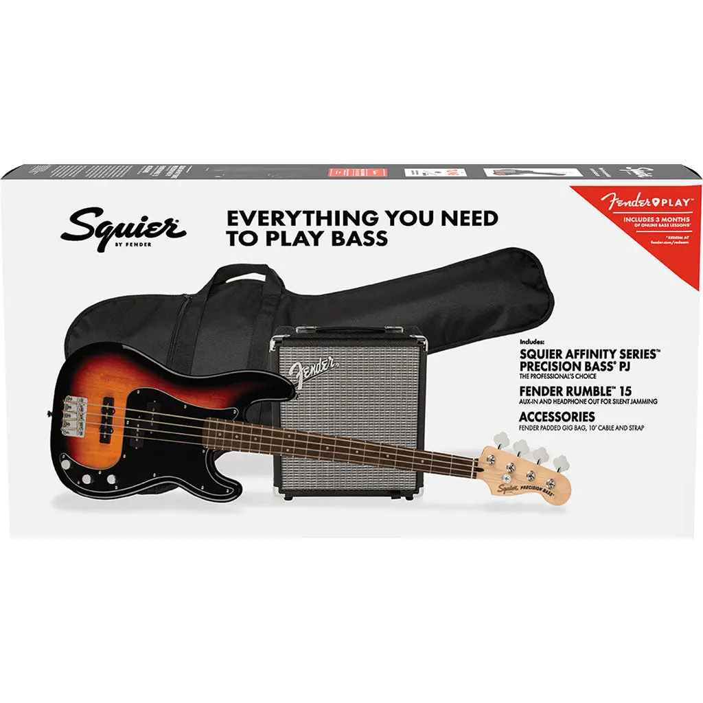 Squier Affinity Series Precision Bass Pj Pack 3 Color Sunburst 1