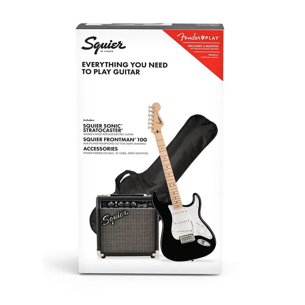 Squier Sonic Stratocaster Pack In Black 1