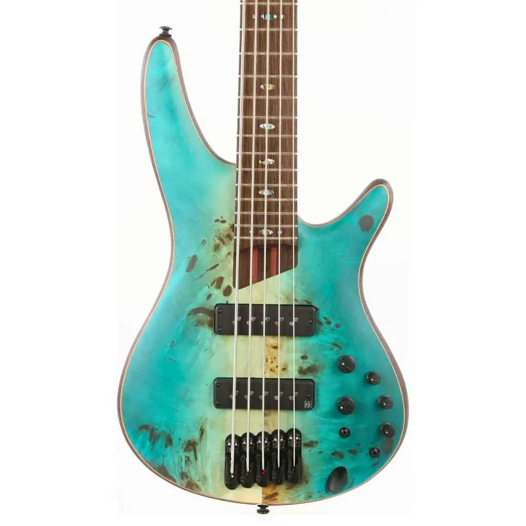 Ibanez Sr1605b Premium Electric 5-String Bass, Caribbean Shoreline Flat 1