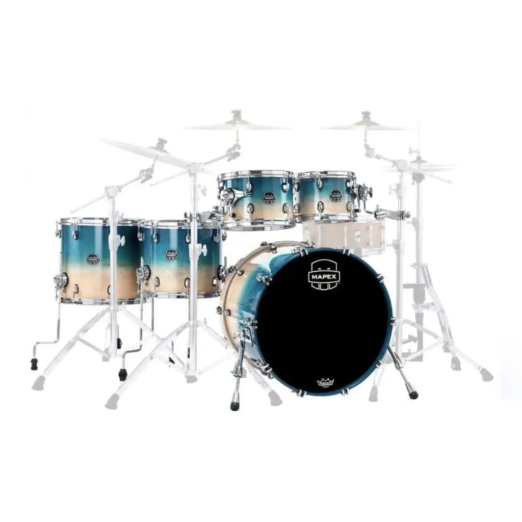 Mapex Saturn 5 Piece Studioease Shell Pack In Aqua Fade 1