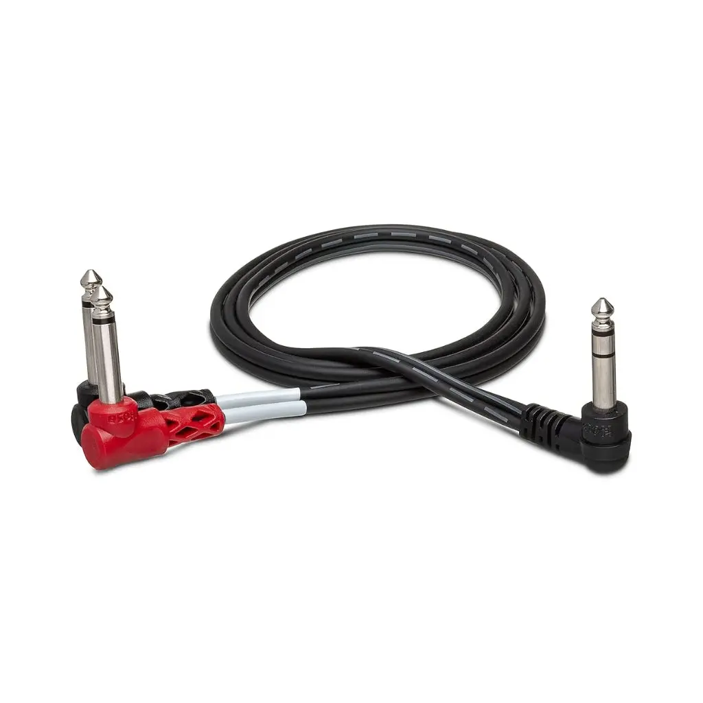 Hosa Technology Right-Angle 1/4" Trs To Dual Right-Angle 1/4" Ts Insert Cable 1M 1