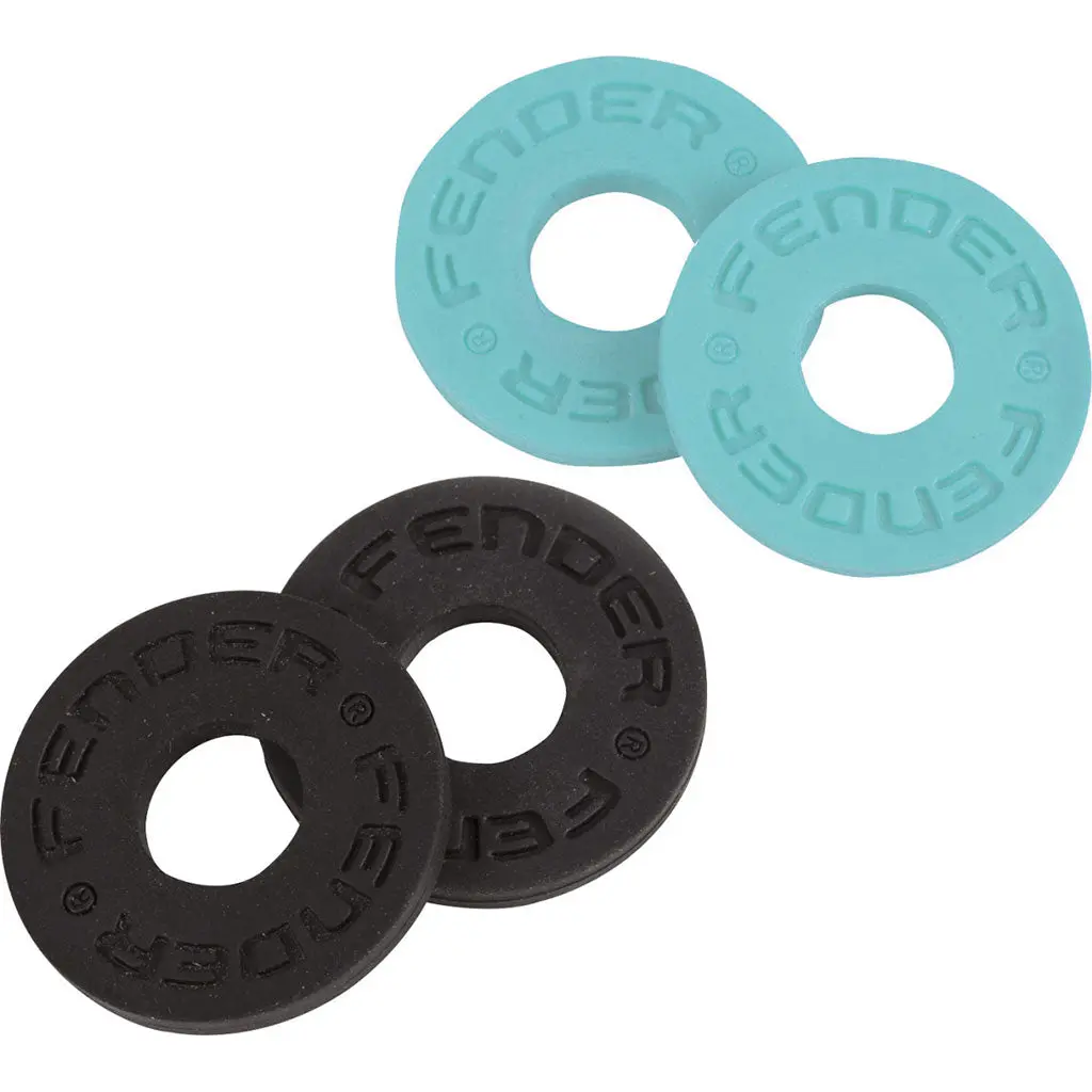 Fender Strap Blocks 4Pk - 2 Black, 2 Daphne Blue 1