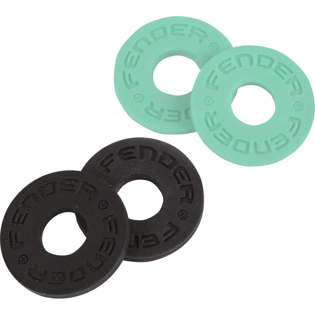 Fender Strap Blocks 4Pk - 2 Black, 2 Surf Green 1