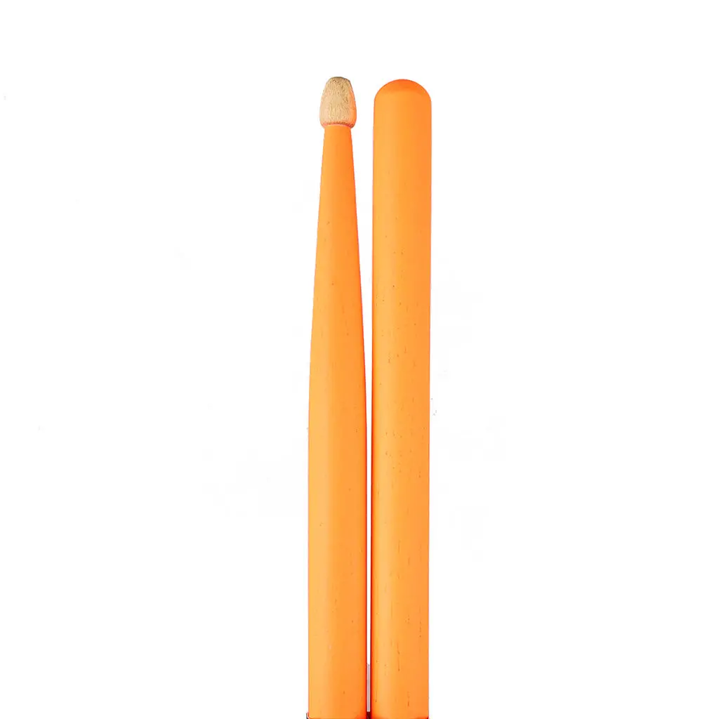 Total Percussion 5A Drumsticks - Wood Tip - Fluoro Orange 1