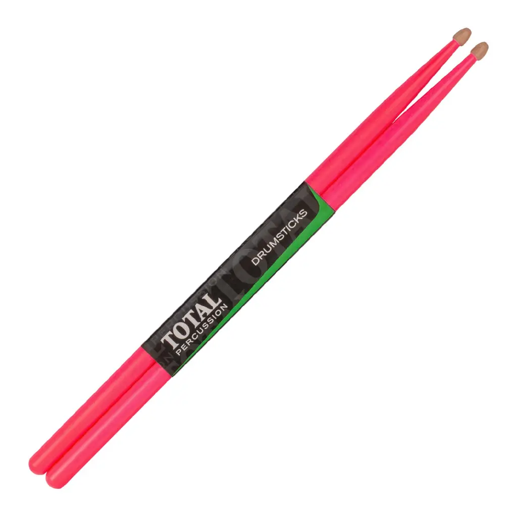 Total Percussion 5A Drumsticks - Wood Tip - Fluoro Pink 1