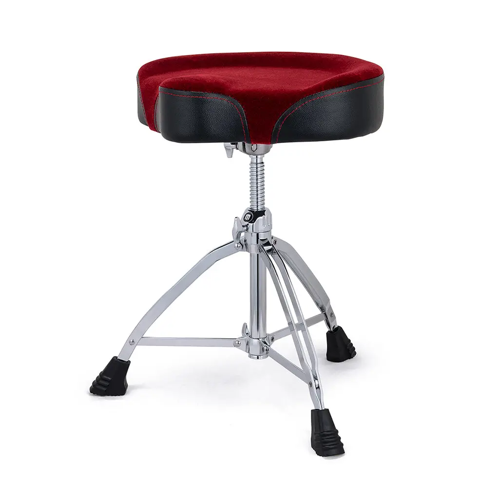 Mapex Drum Throne Saddle 17" 4" Thick Double Braced With Red Cloth Top 1