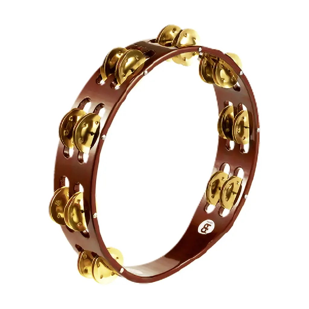 Meinl Wood Tambourine With 2 Rows Steel Jingles - African Brown 1