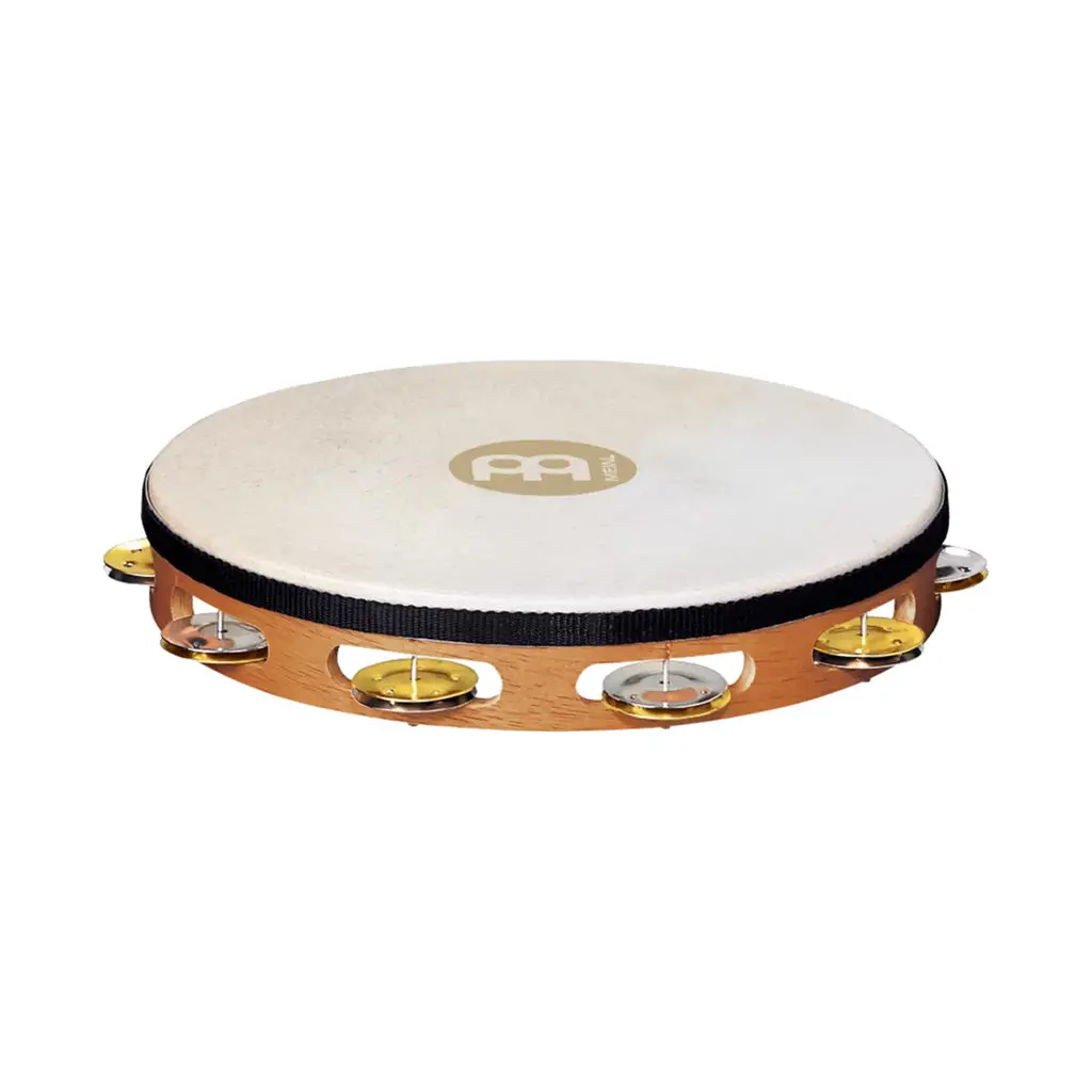 Meinl Wood Tambourine With 1 Row Dual Alloy Jingles - Super Natural 1