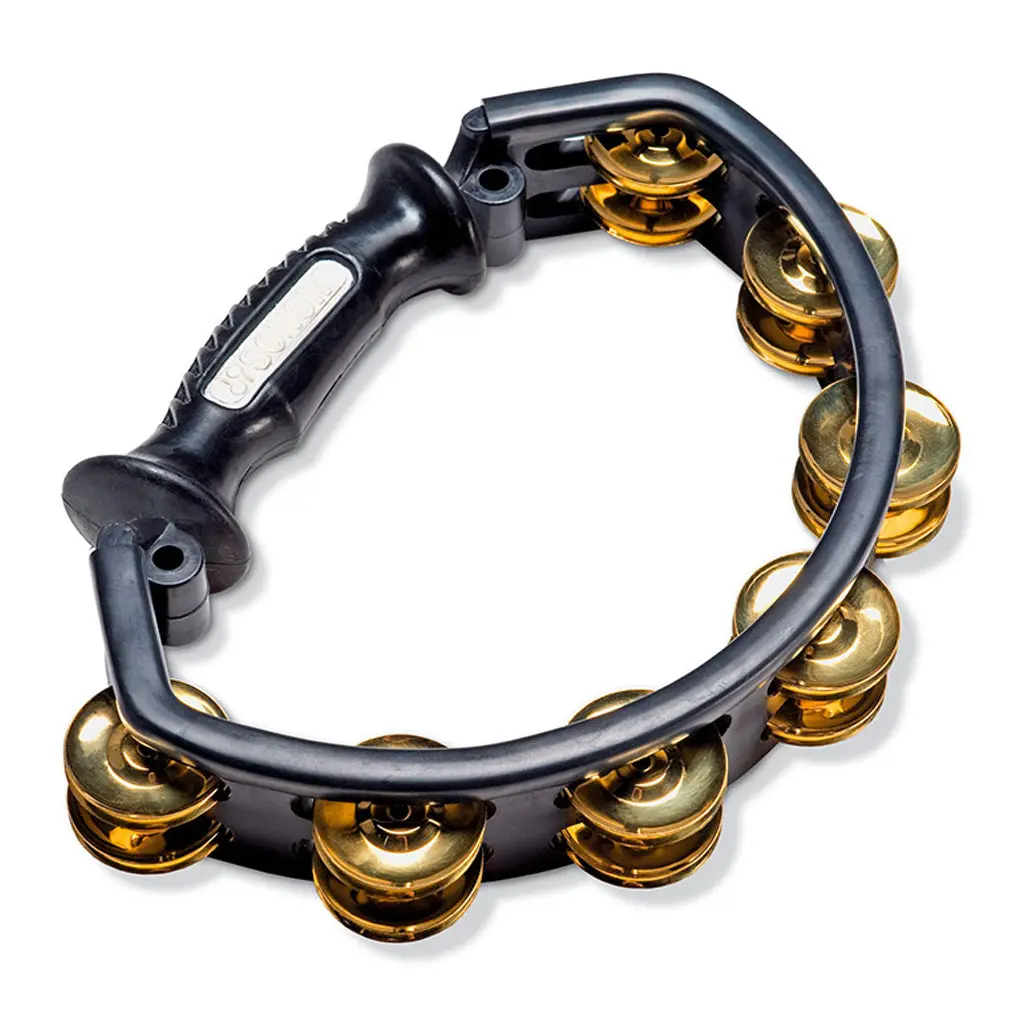 Sonor Black Tambourine With Handle - Brass Jingles 1