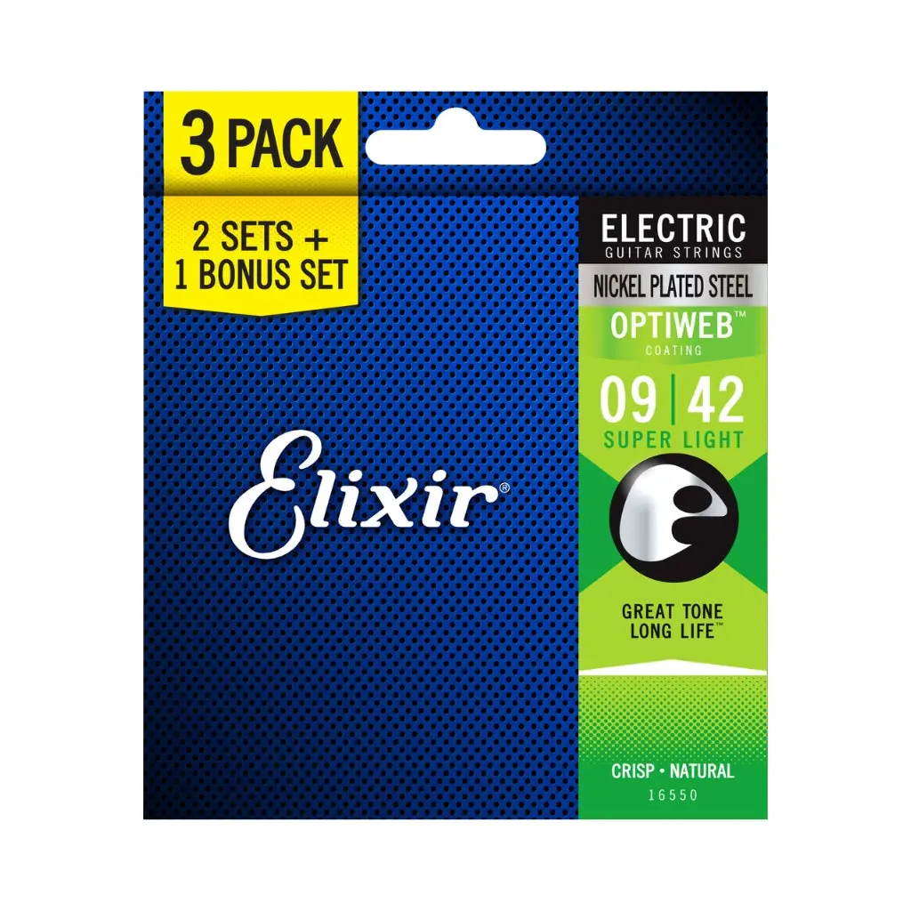 Elixir Optiweb Electric 9-42 Super Light - 3 Pack 1
