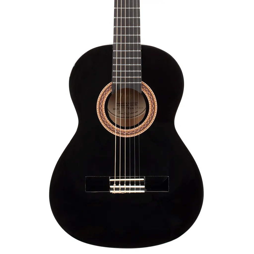 Valencia - 1/2 Size Nylon String Acoustic Guitar - Black 1