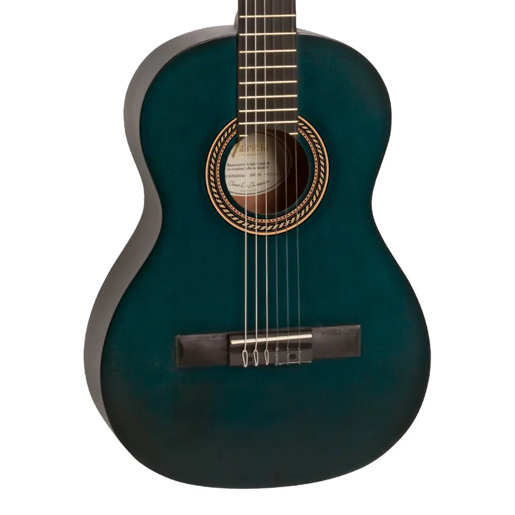 Valencia Vc203 - 3/4 Classical Guitar - Satin Transparent Blue 1