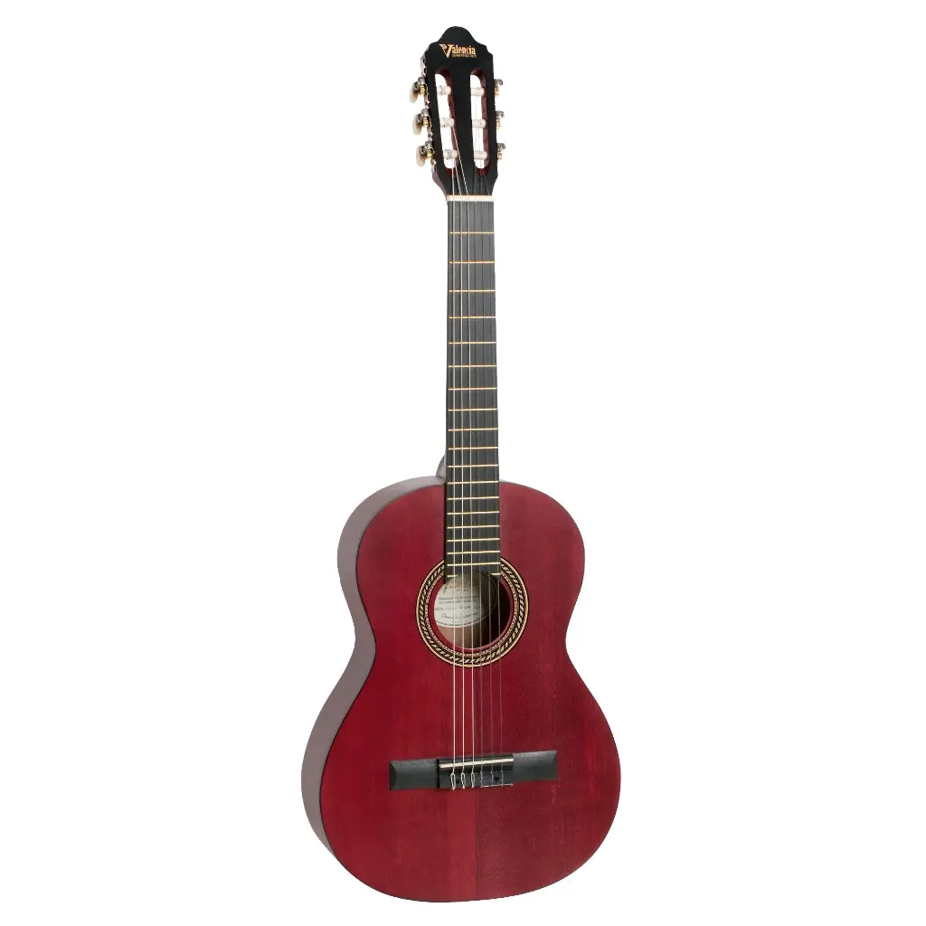 Valencia Vc203 - 3/4 Classical Guitar - Satin Transparent Wine Red 2