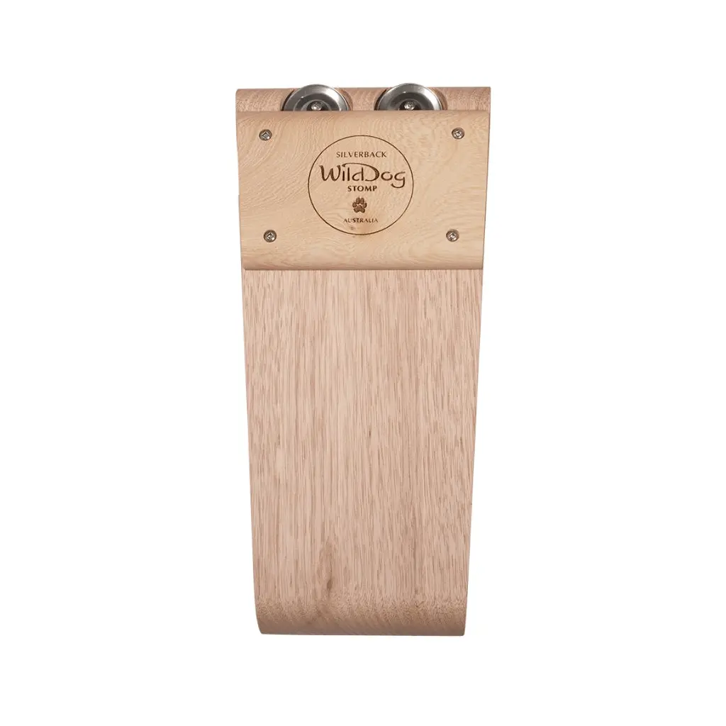Wild Dog Silverback Stomp Box - Tasmanian Oak & Qld Jacaranda With Jingles 1