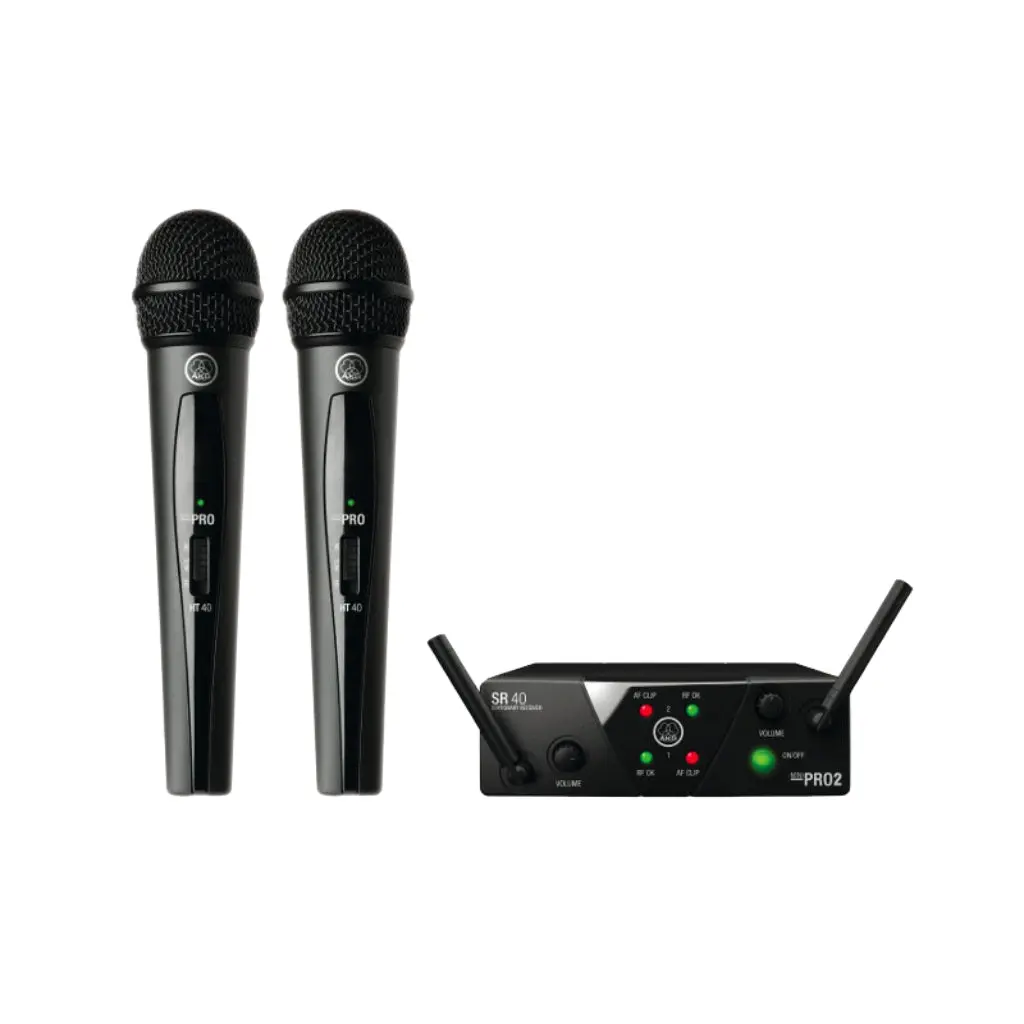 Akg Wms40 Mini Us25 Wireless Microphone System Dual Vocal Handheld Mic A+C 1