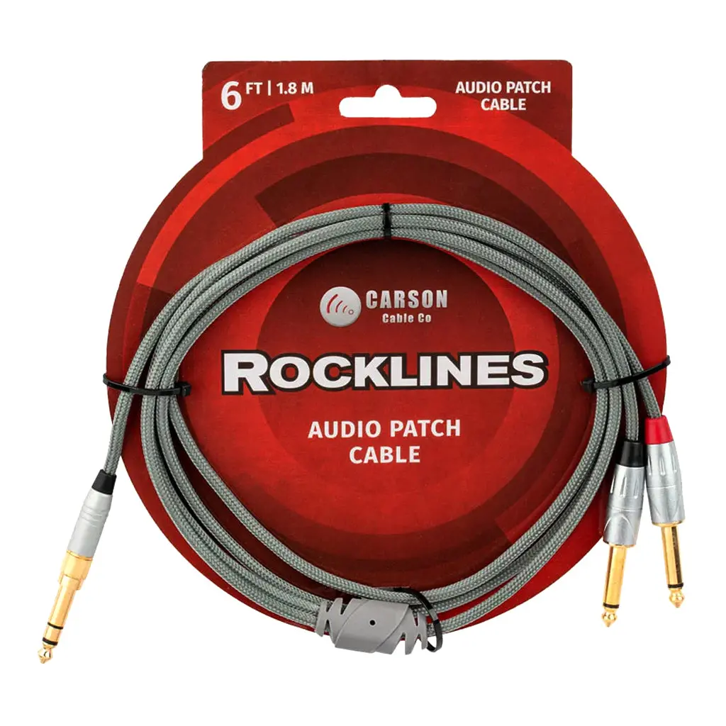Carson Rocklines 3.5Mm Stereo > 2X 6.3Mm Mono Cable 6Ft 1